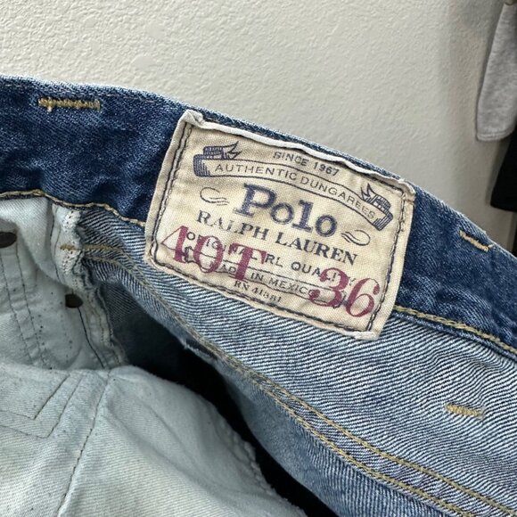 Polo Ralph Lauren Distressed Denim Blue Jeans Pants Mens size 40x36 - Picture 2 of 12